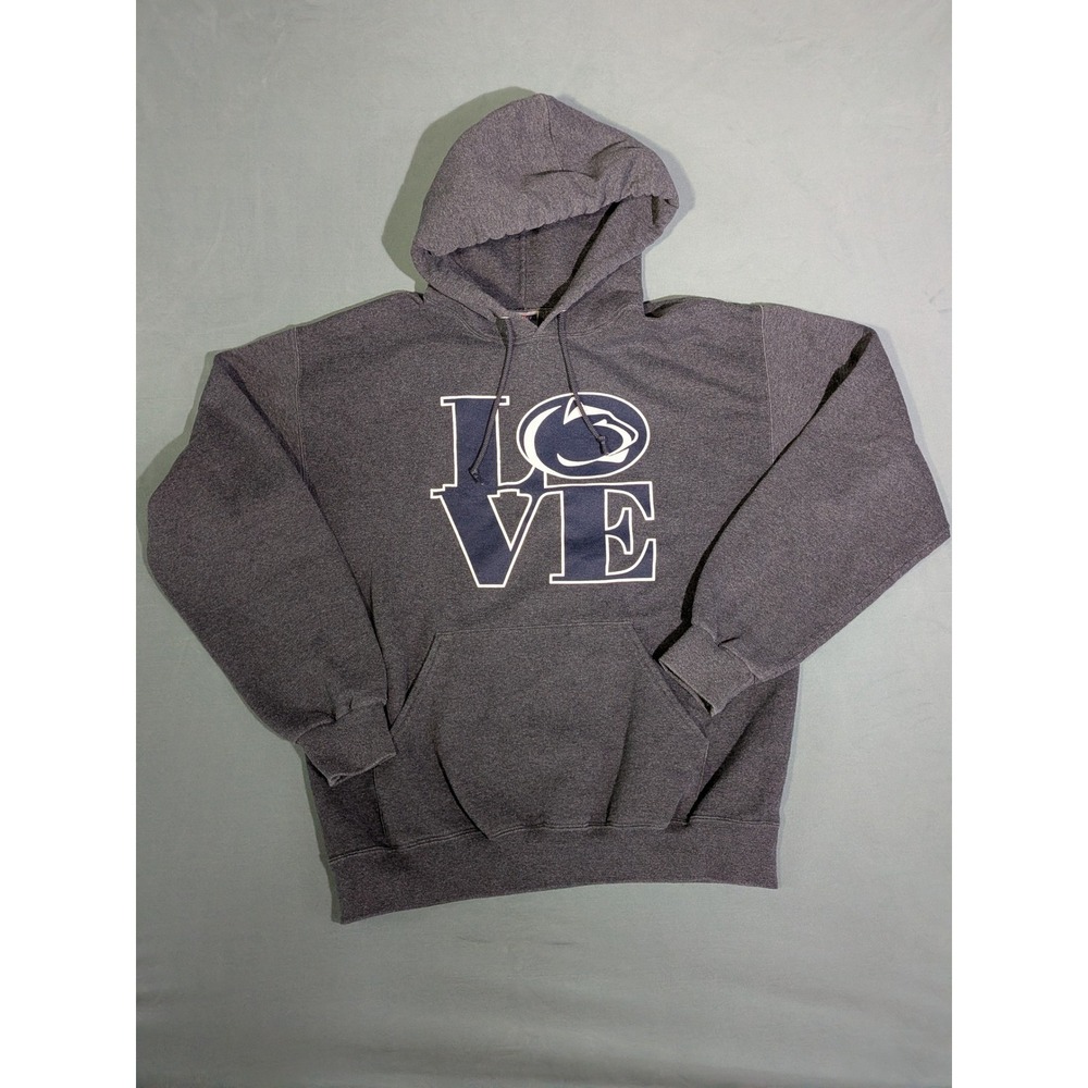 Jerzees Penn State Nittany Lions LOVE Logo Hoodie Gray Medium WE ARE